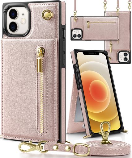 YIHARAiPhone12Mini用ケース手帳型ショルダーいPhone12miniカバー背面カード収納小銭入れ財布型アイフォン12ミニ携帯ケース肩掛けストラップ付き長さ調整可能人気スマホケースPUレザー
