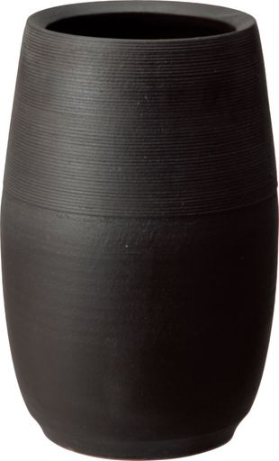 信楽焼 傘立て ブラックマット傘立 幅27.5x直径27.5x高さ41cm 523-01