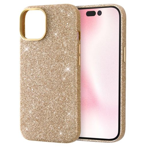 デジタルアルキミスト iPhone 15用 ケース オープンレザーケース キラキラ GLITZY SUGAR ゴールド