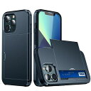 iPhone15Pro用ケースカード収納背面米軍MIL規格耐衝撃最強アイフォン15ProケースICカード収納落下防止滑り止め擦り傷防止ブルー