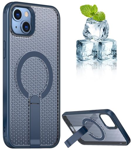 YUZORforiPhone15Plusケース冷却放熱メッシュスマホケースMagSafe対応スタンド付きアイフォン15Plusカバー滑り止め指紋防止耐衝撃米軍MIL規格取得ストラップホール付き6.7インチ