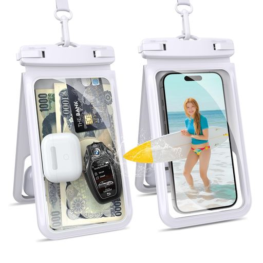 MINSLISスマホ防水ケース【2枚セット・完全防水】IPX8水中タッチ対応【2倍収納】小物収納ダブルポケットお風呂/海/プール/温泉対応高透過率画面顔認証両手解放ストラップ付きIPHONE/ANDROID用… MINSLISスマホ防水ケース【2枚セット・完全防水】IPX8水中タッチ対応【2倍収納】小物収納ダブルポケットお風呂/海/プール/温泉対応高透過率画面顔認証両手解放ストラップ付きIPHONE/ANDROID用…