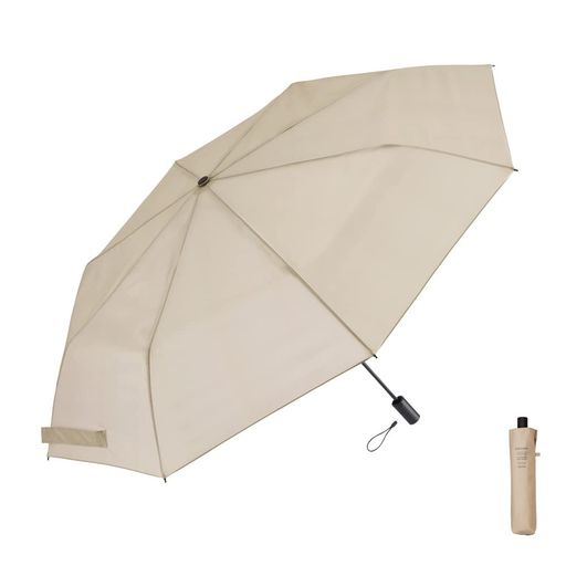 Waterfront 折りたたみ傘 雨傘 LESS IS MORE スピンキャノピー サンドベージュ 60cm 衝撃を受…