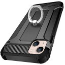 iPhone13用ケースリング衝撃吸収耐衝撃落下防止米軍L規格スタンド機能PC+TPU二重構造防塵薄型軽量360度回転全面保護カバーアイフォン13用ケースリング付き耐久おしゃれ人気黒