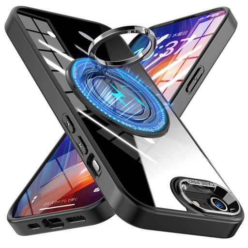 iPhoneSE3用ケース/iPhoneSE2用ケース/iPhone7用ケース/iPhone8用ケースMagSafe対応リング付き耐衝撃レンズ保護TPUPCスタンド機能ストラップホール付き米軍MIL規格取得