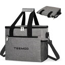 TEEMOOクーラーボックス18L保冷バッグ大容量折り畳み収納クーラーバッグ保冷力最強断熱保冷保温防水軽量手持ち肩掛けキャンプ釣り花火BBQレジャー運動会グレー