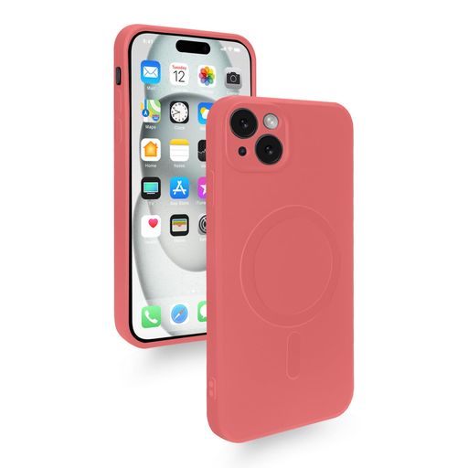 Rakuten - iPhone15ケースMagSafe対応シリコン耐衝撃アイフォン15薄型軽量グネット搭載カバーマット感指紋防止スマホケース磁気吸引ストラップホール付きZeunoe(レッド)