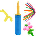 ハンドポンプ(10本風船付き)空気入れ2倍速ポンプバルーン浮き輪/ヨガボール対応軽量80gプール・誕生日