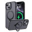 KISECASEiPhone15用ケースMagSafe対応ワイヤレス充電磁気リングマグネット搭載定点360度回転スタンド耐..