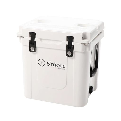 S’more(スモア)Becoolcoolerbox33クーラーボックス大型31L/33QT31リットルハードクーラーBOXキャンプ釣りアウトドアスポーツおしゃれ保冷持ち運べる栓抜き付き(WHITE)