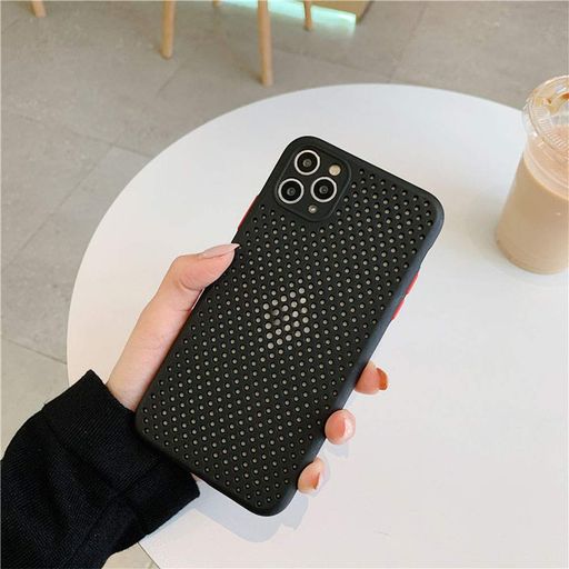 mayababyスマホケース超スリムなメッシュ通気性放熱シリコンのTPUソフトケース耐衝撃アイフォン7プラスケース携帯ケース超薄型超軽量中空放熱iphoneケース(ブラックiphone14)