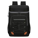 クーラーボックス保冷リュックリュック式クーラー大容量25L小型保冷バッククーラーバック折りたたみ収納保冷防水軽量買い物キャンプレジャーピクニックお花見運動会(ブラック)