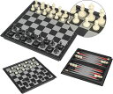 Andux折りたたみ式マグネット式ボードゲーム3-In-1多機能チェスボードチェスバックギャモンチェッカーCXYXQ-02(S)2013