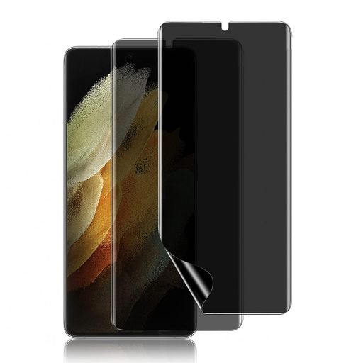 PHISIMOO SAMSUNG GALAXY S21 ULTRA 5G 用 覗き見防止フィルム 柔らかいTPU素材 全面液晶保護フィルム プライバシー保護 指紋認証対応 高タッチ感度 フルカバー 貼り付け簡単 気泡ゼロ 傷修復 ケースと干渉せず