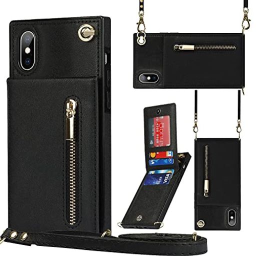 iPhoneX/Xsケース縄掛けiPhoneXケース手帳型iPhoneXS財布型ケース肩掛けストラップ...