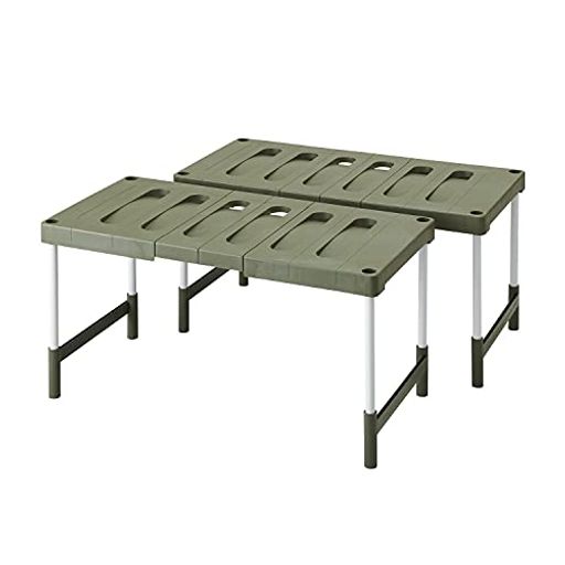 Belca日本製収納棚クローゼット・押入れフリーラック伸縮タイプ2台入り幅76.5~93.5x奥行37x高さ35・40cmエコグリーンCO-RG2T