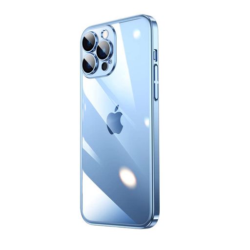 乐天商城 - Eisuiyi透明クリアケースiPhone14ProMax6.7インチ用メッキ加工指紋防止汚れにくいワンピースカメラ保護いPhone14ProMax用クリアカバー6.7インチスリムスマホケースブルー