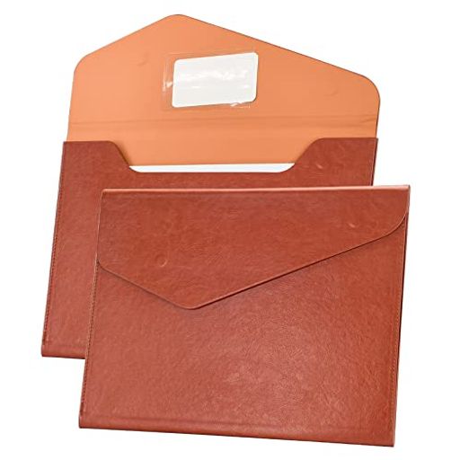 VANRAファイルフォルダーA4PUレザーレターサイズファイルバッグプラスチック封筒ドキュメントレター大..