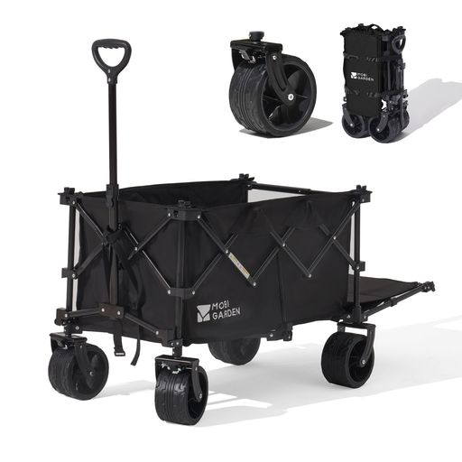 【後ろ開け&amp;大容量最大225L長物対応】キャリーワゴン荷室の長さ130CMキャンプ用品に多い長物の荷物もラクラク積み込み!折りたたみ式のテールゲートが、ギアを簡単に収納でき、最大225Lの収納容量でテント、キャノピー、テーブルと椅子、調理器具など、豊富なスペースを提供します。150KGの耐荷重で大量の荷物でも一度で運べます! 【ブレーキ付き大車輪】このキャンプカートは直径17CM・幅9CMのタイヤを備え、静かで安定した走行が可能。平坦な場所はもちろん、砂浜や砂利道、芝生などの凸凹道もスムーズに移動できます。他にブレーキ機能付きで、坂道も安心。ダブルフロントブレーキと特大の360°回転ホイール(幅:9CM、直径:17CM)は斜面、芝生、ビーチ、凹凸のある地面にも対応。 【優れた素材】このキャリーワゴンは頑丈な鉄フレームと耐久性に優れた600Dのオックスフォード生地を採用しており、耐久性が優れて、長く使えます。タイヤは、耐衝撃性のあるPVCと硬質で耐熱性に強いPPを使用して、頑丈で移動中の振動が気にならない安定走行に優れます。滑り止め加工されたハンドルは持ちやすさと操作性を提供。