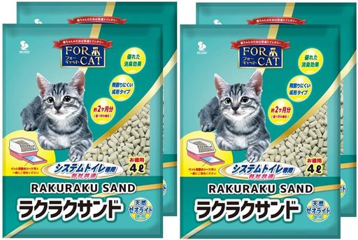 新東北化学工業 猫砂 フォーキャットラクラクサンド 4Lx4個 (ケース販売)