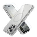 MILPROXiPhone16ProMax用ケースクリアMagsafe対応マグネット搭載滑り止めカメラコントロールカット対応黄ばみなし超耐衝撃マグセーフ対応1枚強化ガラスフィルム付き6.9インチチタングレー