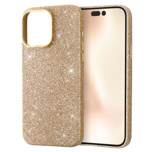 デジタルアルキミスト iPhone 15 Pro Max用 ケース オープンレザーケース キラキラ GLITZY SUGAR ゴールド