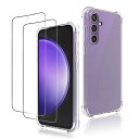 iCarez対応GalaxyS23FEケースクリア(1個)+ガラスフィルム(2枚)Galaxys23feSCG246.4インチ対応液晶保護フィルム全面保護気泡ゼ...