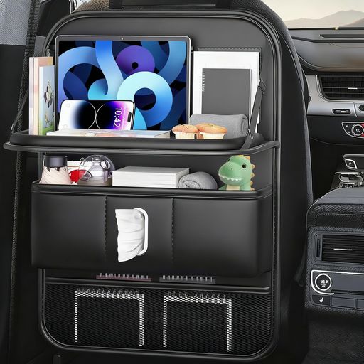 Car Storage, Holder - Comfynestシートバックポケット車テーブル後部座席大容量多機能車内収納ナパピ防水防汚ティッシュケースドリンクホルダーカー用品収納キックガード汚れ防止便利グッズ折りたたみテーブ…