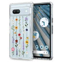 【CYRILL】bySpigenGooglePixel7aクリア花柄ケースTPU半透明ソフトPCケース花ストラップホール付き高弾性耐久性軽量耐衝撃カメラ保護薄型ワイヤレス充電Qi充電ほこりなし