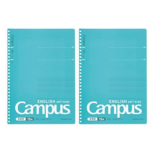 コクヨキャンパスソフトリングノート英習帳B515段ブルー2冊セットス-S810F15X2SET