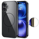 【米軍規格・MagSafe対応】GtsohoiPhone16用ケースカメラコントロールカバー付き、スリムフィット、傷つけ防止超薄型軽量ワイヤレス充電対応アイフォン16ケースミッドナイトブラック