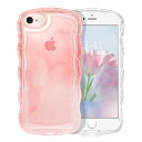 VENINGOiPhoneSE用ケースiPhoneSE3ケース桃ゼリー色ほんのり透け感ウェーブおしゃれTPU+PC韓国かわいい可愛いスマホケース人気シンプル滑り止め薄型軽量耐衝撃指紋防止レンズ保護