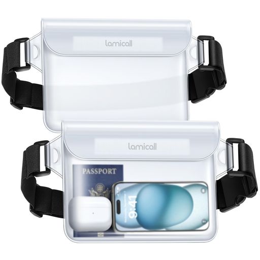 【2個セット】防水ポーチ海プールLAMICALL:IPX8小物入れスマホ防水ケース収納ぼうすいぽーちバッグすまほアイフォン携帯けいたい肩かけ調整可能斜め掛け大容量三重チャック海水浴釣りカ…