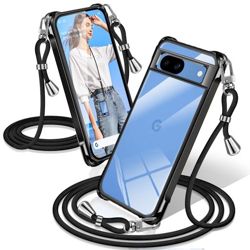 Rakuten - GooglePixel8aケースクリアショルダー耐衝撃ピクセル8aカバー透明スマホケース織りストラップ付き肩がけ首掛け紐付き縄掛け斜めがけ調節可能なショルダークロスボディ多目的キャリーファ…