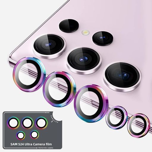 KAKUKI FOR GALAXY S24 ULTRA 用 カメラフィルム [KAKUKI] ギャラクシーS24ウルトラ (SC-52E / SCG26) カメラ保護フィルム 薄型 強化ガラス 耐衝撃 独立型 露出オーバー防止 アルミ合金 カメラカバー