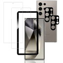 KPNSガラスフィルムGalaxyS24Ultra用(2枚)ガラスフィルム+(2枚)カメラフィルム+ガイド枠付き日本旭硝子素材採用全面保護フィルム強化ガラスフィ...