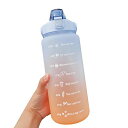 【食品接触対応の樹脂製】MYEEDA 2リットル水筒 メモリ付き 2L 水筒 2リットル BPAフリー ボトル 水筒に 水 2リットル 水壶 水筒 直飲み おしゃれ モチベーションウォーターボトル容器 2L 大容量 2リットル 水筒 透明 ストロー(3)