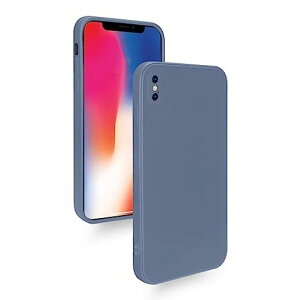 ZeunoeniPhoneXiPhoneXSケース耐衝撃シリコンカバー軽量薄型柔軟アイフォンXSスマホケースマット質感指紋防止擦り傷防止落下防止滑り止めストラップホール付き(グレー)