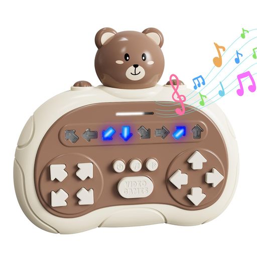 BOBBLYFUN ストレス解消 フィジェットトイ 知育玩具 4歳 5歳 6歳 携帯ゲーム機 電動 光る 音楽 持ち運び おもちゃ 男の子 女の子 誕生日プレゼント 飛行機 入院 車 暇つぶしグッズ 子供 FIDGET TOYS 小学生 大人 (くま)