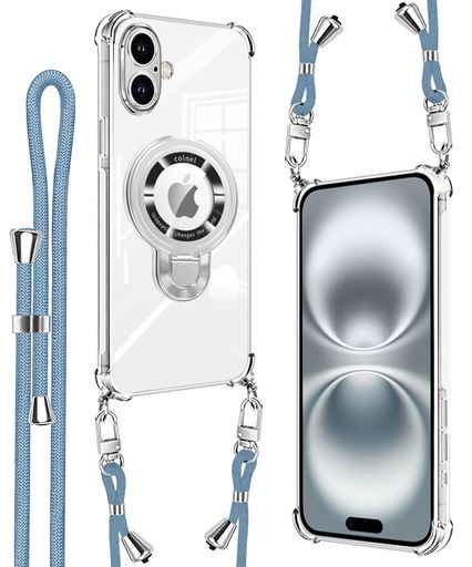 乐天商城 - DenaisiiiPhone16plusケースクリアショルダー耐衝撃MagSafe対応iPhone16plusカバーアイフォンケース可能調節可能なショルダー肩がけ首掛け紐付き米軍MIL規格マグネット搭載薄型