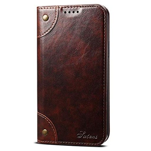 JCGOODiphoneXRケース手帳型アイフォンXRケース本革財布型カード収納スタンド機能レザーマグネット式スマホケース手帳携帯カバー軽量薄型耐衝撃保護(iphoneXrブラウン)