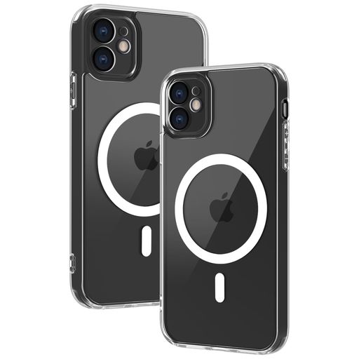 PinLiShengiPhone12対応MagSafeケースワイヤレス充電耐衝撃マット半透明TPU+PCカバー米軍MIL規格アイフォン12衝撃吸収ストラップホール付き携帯スマホケース(クリアiPhone12)
