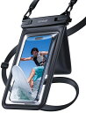 【ダブルポケット】スマホ防水ケース雨小物収納バッグLamicall:IPX8海お金パックプールすまほぼうすいカバー水中撮影顔認証通話アイホン携帯けいたい調整可能...