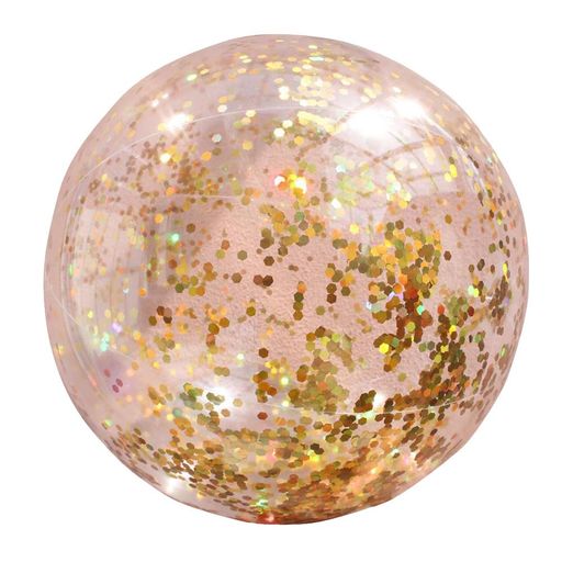 SHINEOFI ビーチボール キラキラ 膨らんだ状態60cm グリッターボール 透明 プール...