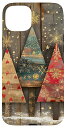iPhone15Plus素朴なクリスマスツリーパインウッドクリスマススマホケース