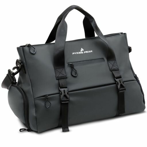 PYKESPEAK(パイクスピーク)スポーツショルダーバッグエナメルバッグ3WAY15Lジムゴルフアウトドアスポーツランニング旅行出張バッグショルダー【グレーSサイズ】