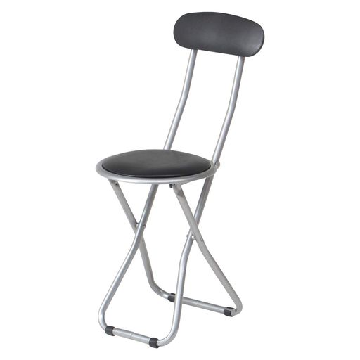 不二貿易チェアパイプチェアー幅30x奥行46x高さ77cmブラック合成皮革VPC折りたたみ椅子スリム88625