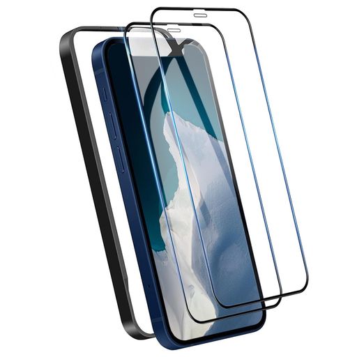 【2枚入り】 IPHONE 12 PRO/IPHONE 12 用 6.1インチ対応 液晶保護フィルム 高透過率 気泡ゼロ 硬度9H 指紋防止 全面保護 ガイド枠付き 貼り付け簡単