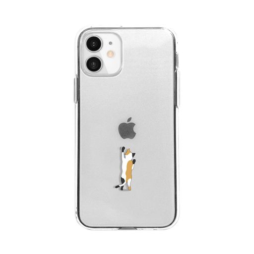 DparksiPhone12ケース12Proクリアケース[ねこ三毛猫動物アニマルソフト密着痕防止TPUQi充電ワイヤレス充電アイフォン12プロカバー]ソフトクリアケースネコ