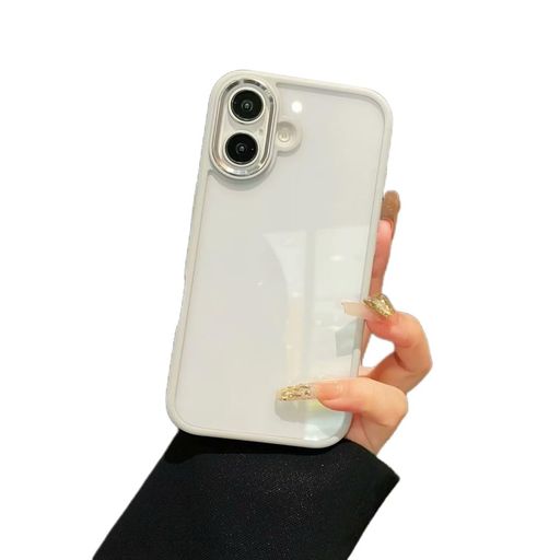 樂天商城 - kaitesi対応iPhone16Plusケースクリア透明対応アイフォンiPhone16Plus用カバー2色配色薄型可愛いレディース背面ハードケース灰白色